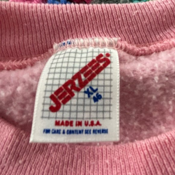 Vintage 90s Jerzees Paint Splatter Pastel Raglan Oversized Crewneck Swea… - Picture 5 of 12